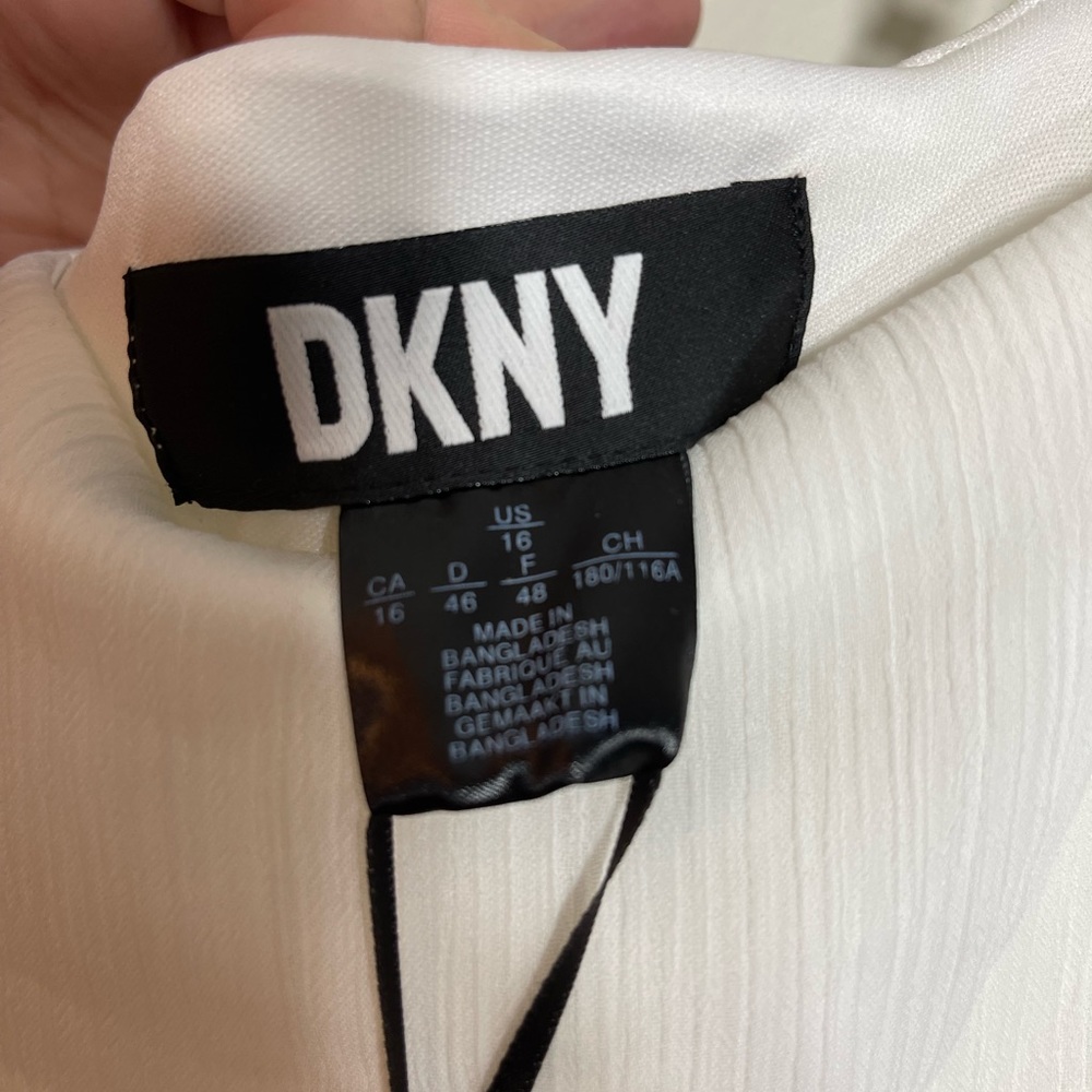 DKNY NWT sz 16 Women’s Sleeveless Square Neck Ruffle Midi Dress - Picture 4 of 10